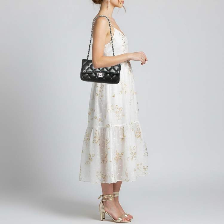 Pre Owned Chanel Classic Single Flap Medium Studded Quilted Leather Shoulder Bag