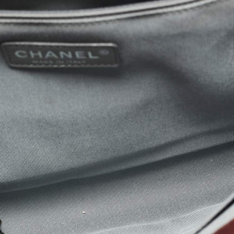 Pre Owned Chanel Boy Large Burgundy Quilted Lambskin Leather Flap Bag