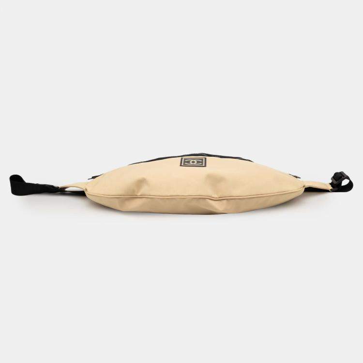 Pre Owned Chanel Black/Beige Nylon CC Sport Line Belt Bag