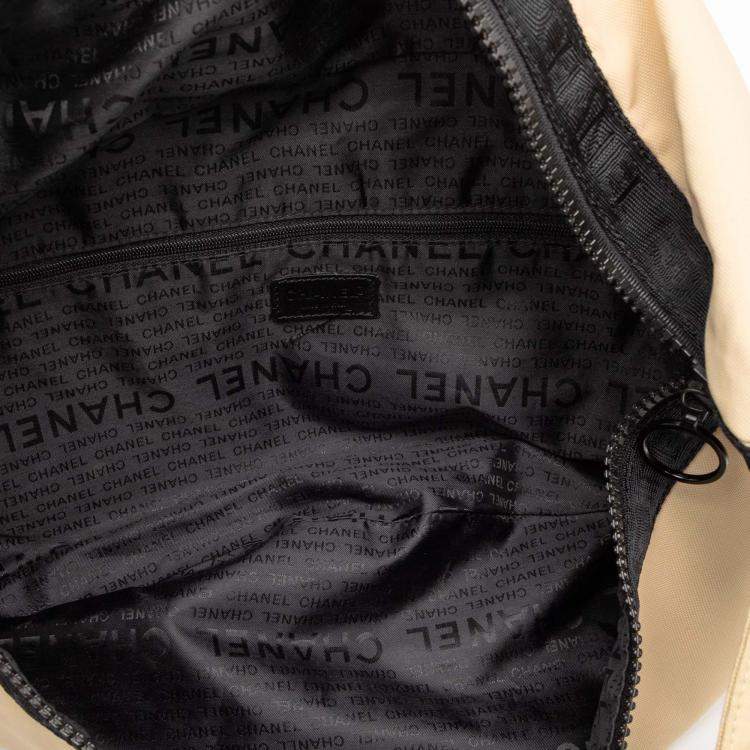 Pre Owned Chanel Black/Beige Nylon CC Sport Line Belt Bag