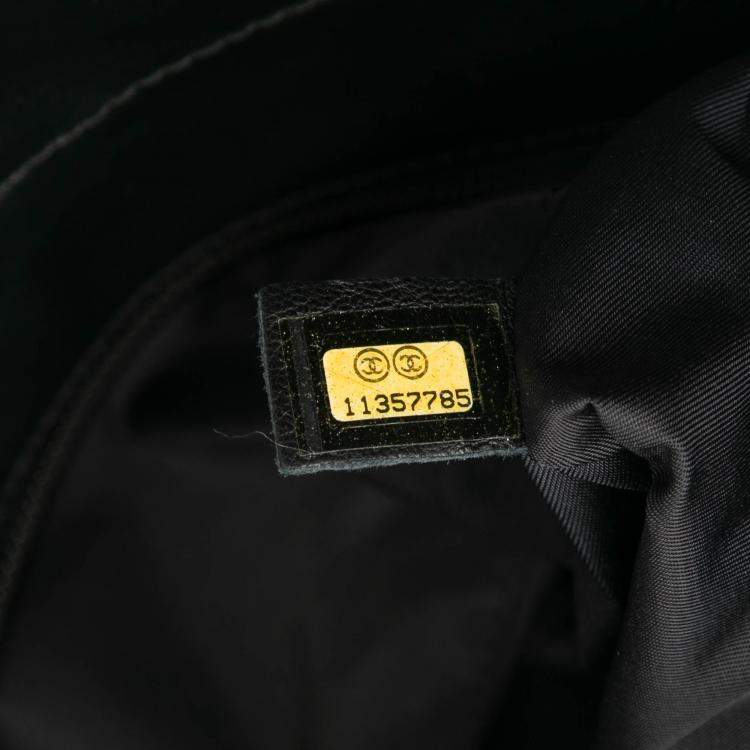 Pre Owned Chanel Black Small Quilted Coated Canvas Paris Biarritz Tote