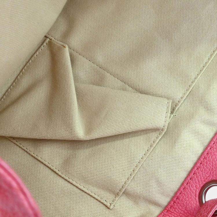 Pre Owned Chanel Pink Calfskin Tote Drawstring Handbag