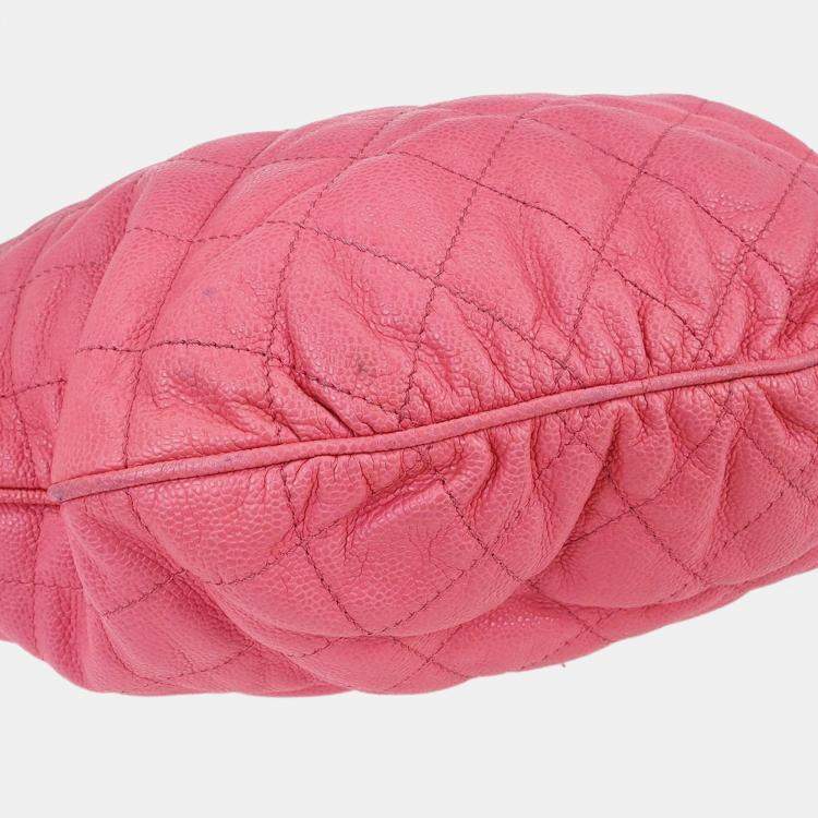 Pre Owned Chanel Pink Calfskin Tote Drawstring Handbag