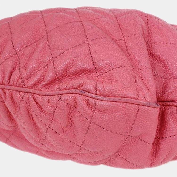Pre Owned Chanel Pink Calfskin Tote Drawstring Handbag