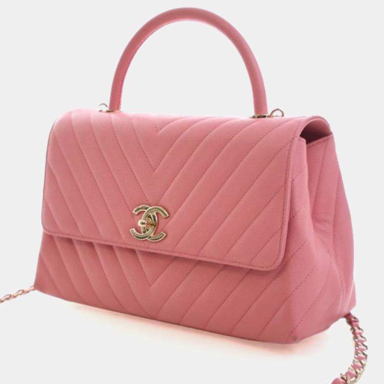 Pre Owned Chanel Medium Caviar Coco Handle Bag