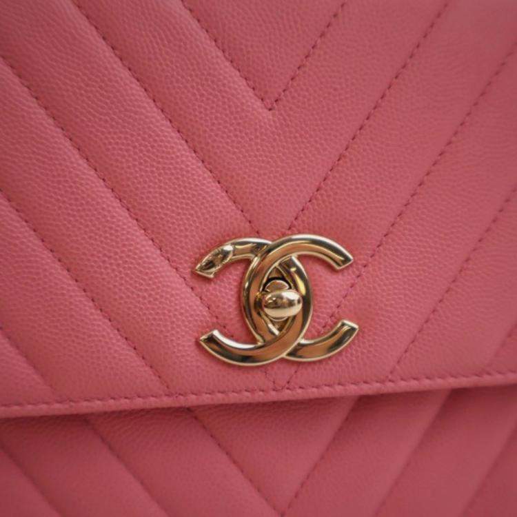 Pre Owned Chanel Medium Caviar Coco Handle Bag