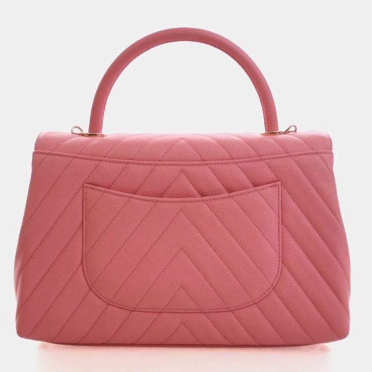 Pre Owned Chanel Medium Caviar Coco Handle Bag