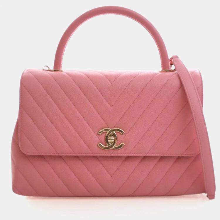 Pre Owned Chanel Medium Caviar Coco Handle Bag
