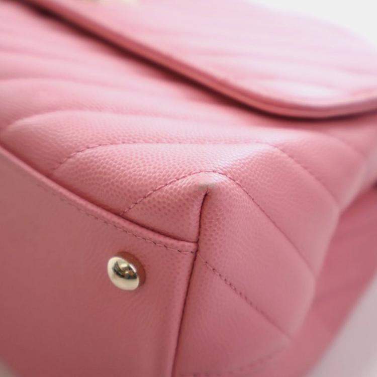 Pre Owned Chanel Medium Caviar Coco Handle Bag
