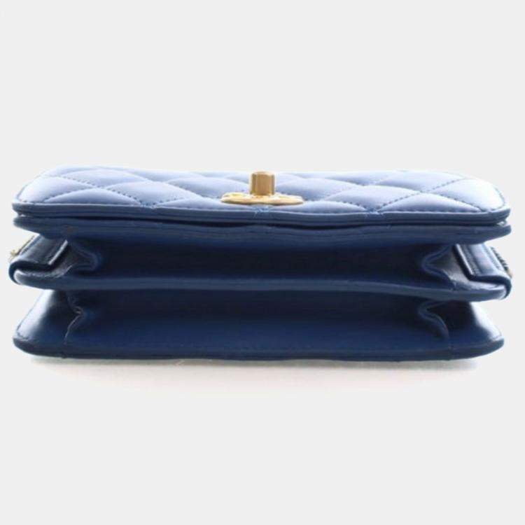 Pre Owned Chanel Mini Aged Calfskin CC Full Flap Bag