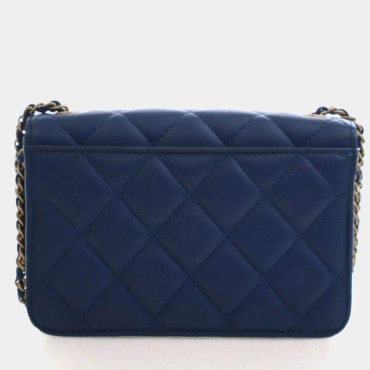 Pre Owned Chanel Mini Aged Calfskin CC Full Flap Bag