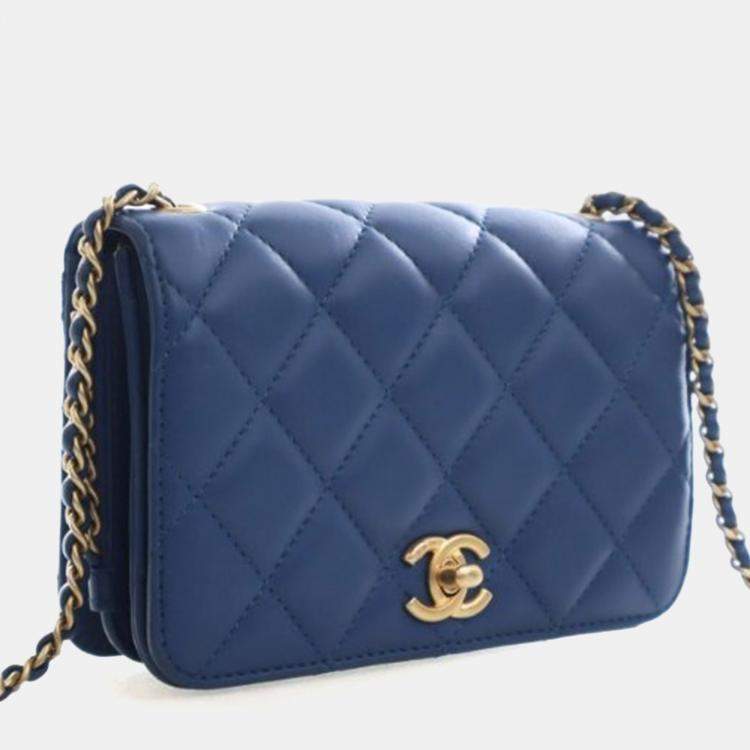 Pre Owned Chanel Mini Aged Calfskin CC Full Flap Bag
