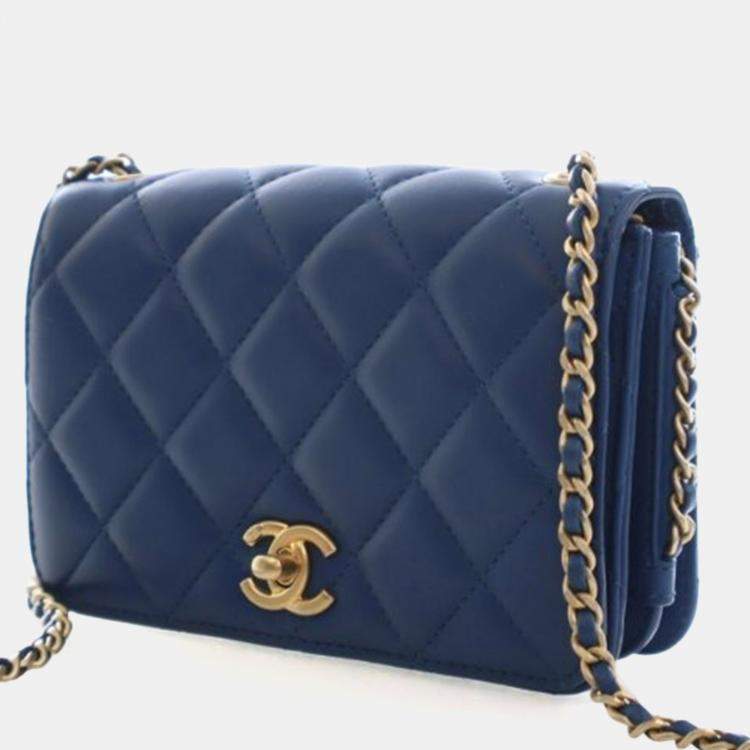 Pre Owned Chanel Mini Aged Calfskin CC Full Flap Bag
