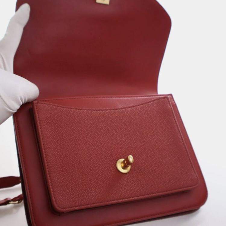 Pre Owned Chanel Small Aged Calfskin Chain Handle Flap Bag