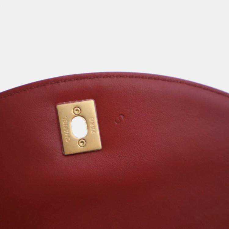 Pre Owned Chanel Small Aged Calfskin Chain Handle Flap Bag