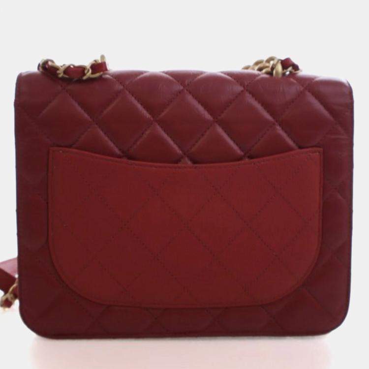 Pre Owned Chanel Small Aged Calfskin Chain Handle Flap Bag