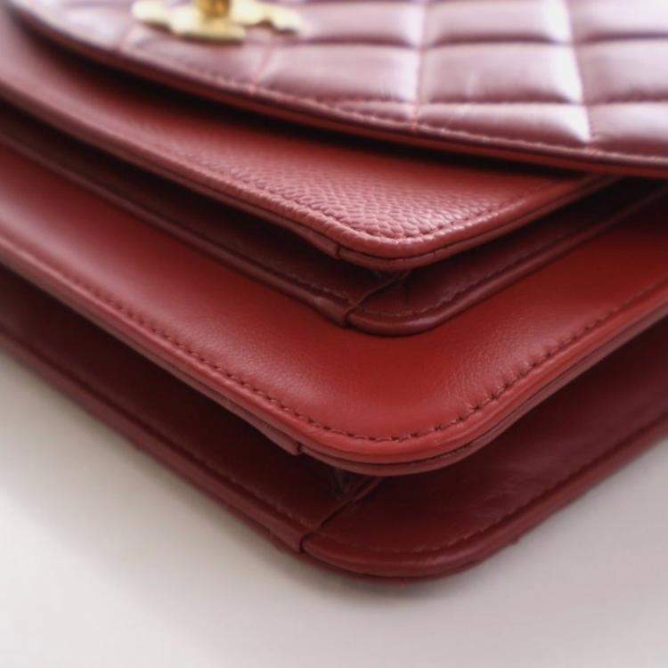 Pre Owned Chanel Small Aged Calfskin Chain Handle Flap Bag