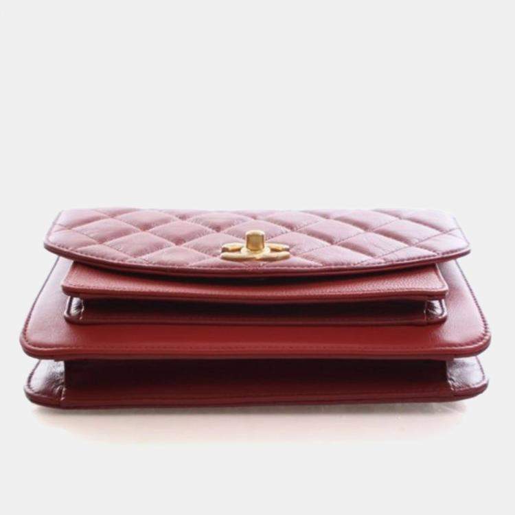 Pre Owned Chanel Small Aged Calfskin Chain Handle Flap Bag