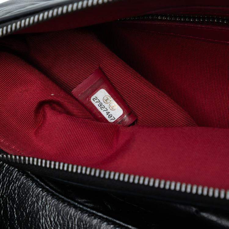 Pre Owned Chanel Black Medium Aged Calfskin Gabrielle O Case Clutch