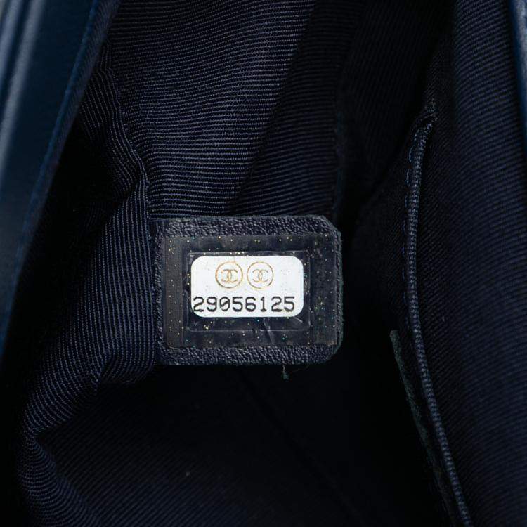 Pre Owned Chanel Blue Mini Quilted Lambskin In The Loop Flap