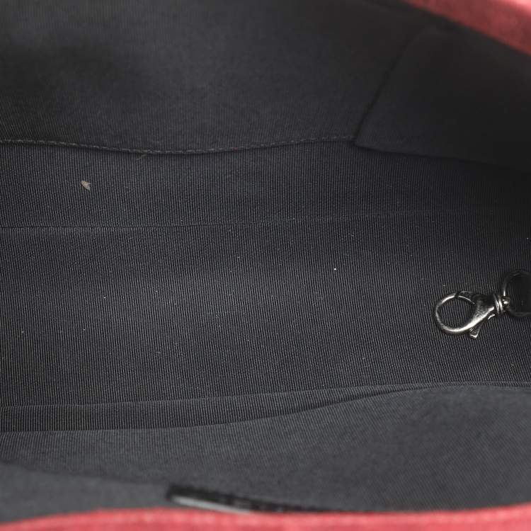 Pre Owned Chanel Boy Large Burgundy Chesterfield Quilted Nubuck Leather Flap Bag