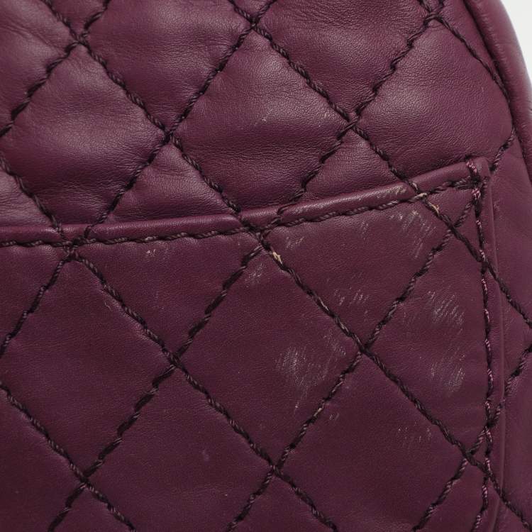 Pre Owned Chanel Backpack Is Back Mini Purple Leather Backpack