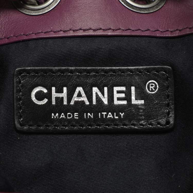 Pre Owned Chanel Backpack Is Back Mini Purple Leather Backpack