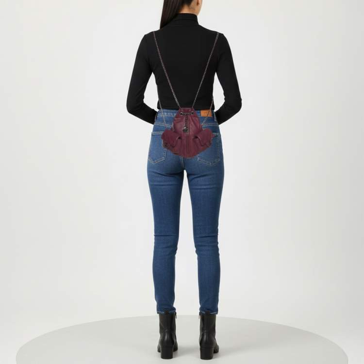 Pre Owned Chanel Backpack Is Back Mini Purple Leather Backpack