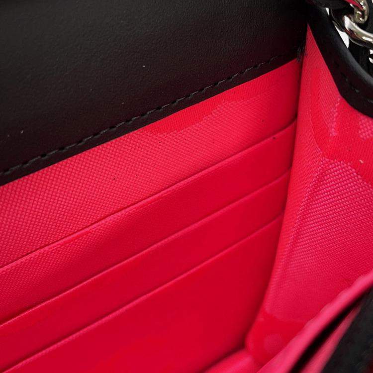 Pre Owned Chanel Cambon Black Lambskin Leather Wallet on Chain Bag