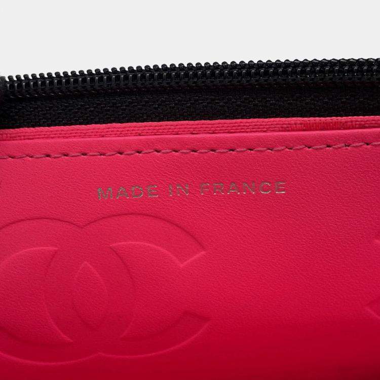 Pre Owned Chanel Cambon Black Lambskin Leather Wallet on Chain Bag