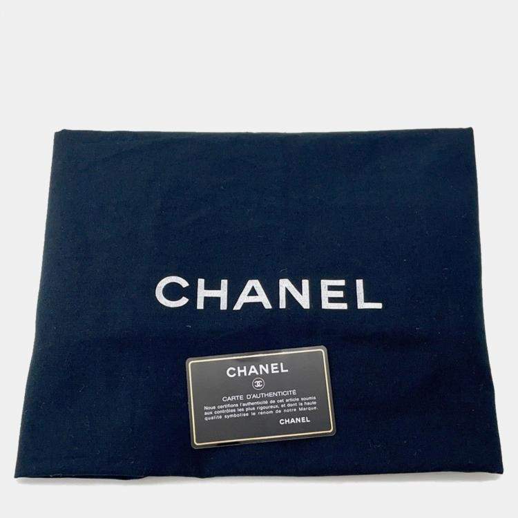 Pre Owned Chanel Cambon Line Tote Bag Black Lambskin Size Large