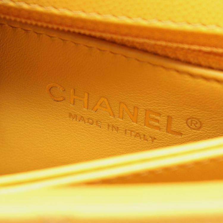 Pre Owned Chanel Coco Handle Flap Matelasse Handbag In Calfskin Leather Yellow