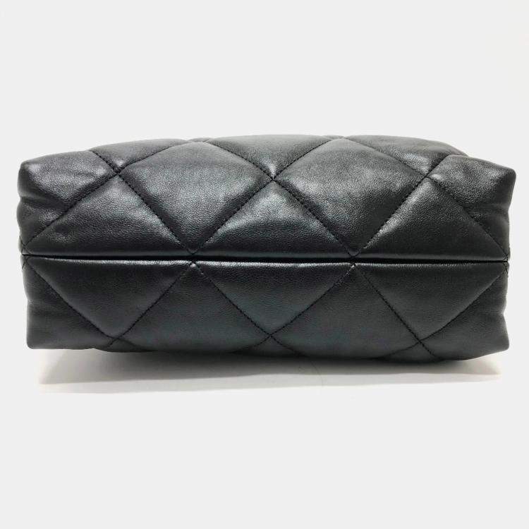 Pre Owned Chanel Coco Mark Cc Matelasse Small Shopping Bag Chain Shoulder Lambskin Black