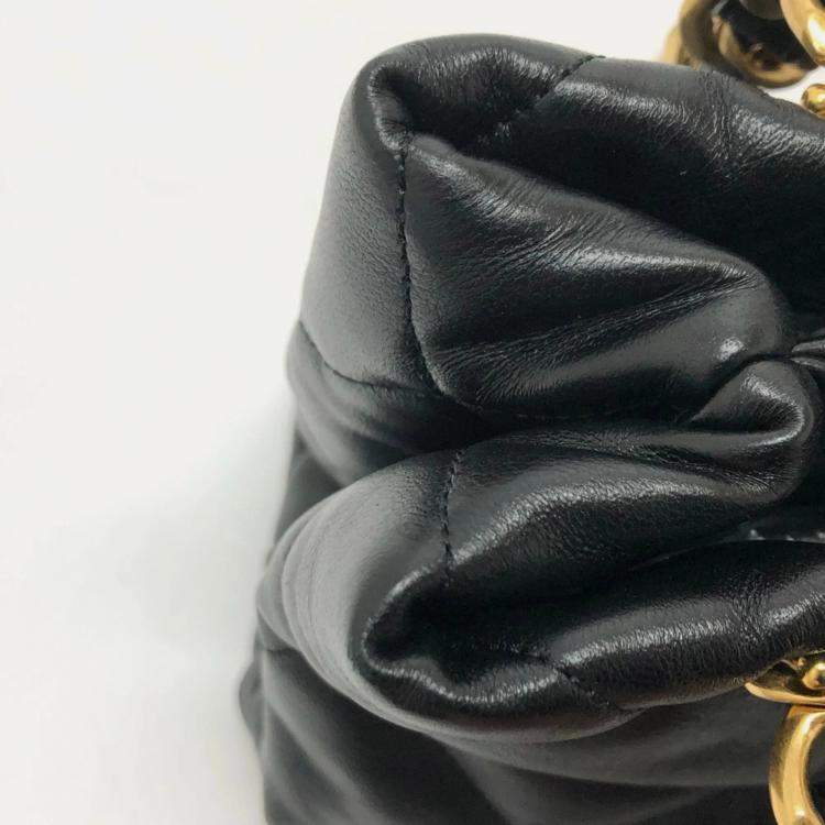 Pre Owned Chanel Coco Mark Cc Matelasse Small Shopping Bag Chain Shoulder Lambskin Black