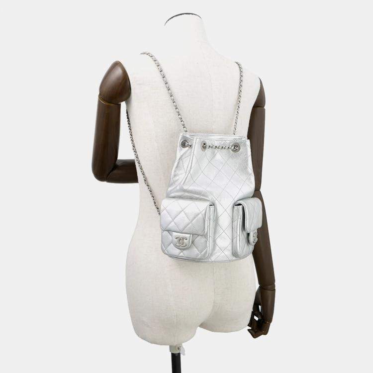 Pre Owned Chanel Matelasse Coco Mark Leather Backpack