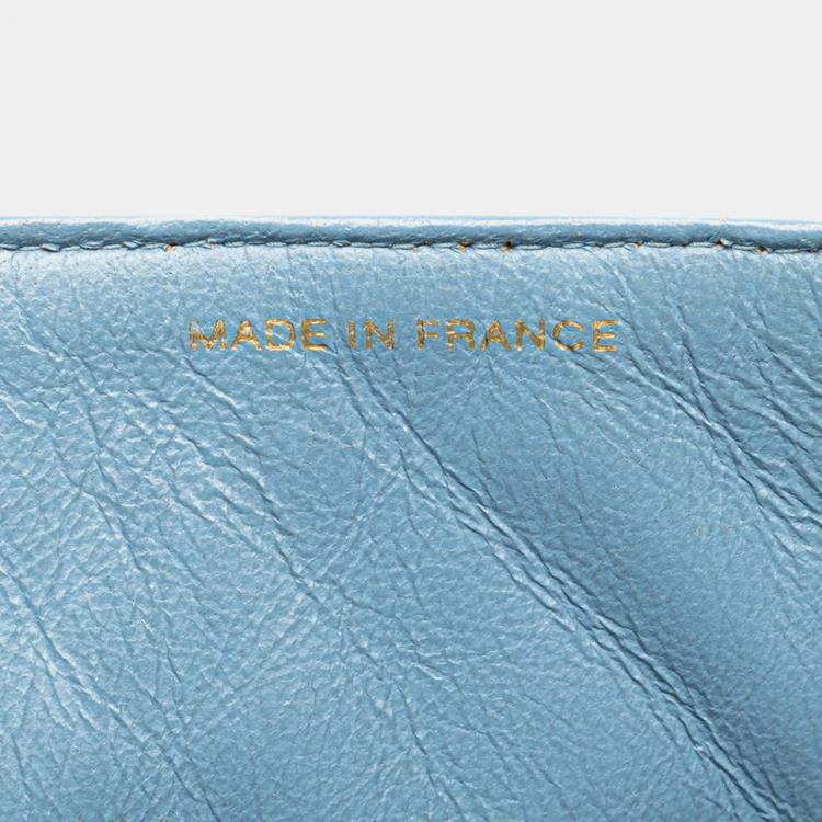 مملوكة مسبقًا Chanel Coco Mark Quilted Handbag With Top Handles Light Blue Denim