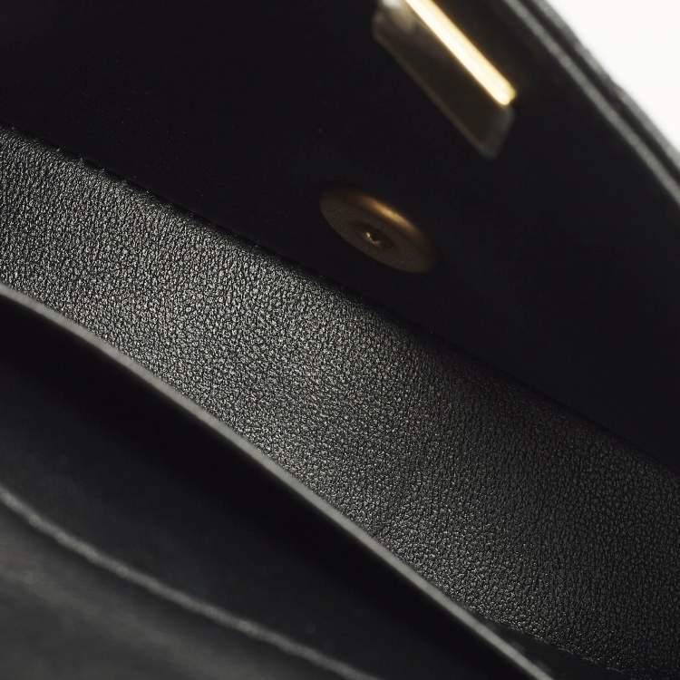 Pre Owned Chanel Square Mini Pearl Twist Black Quilted Leather Flap Bag