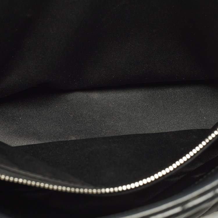 Pre Owned Chanel Cross Black Chevron Leather Shoulder Bag