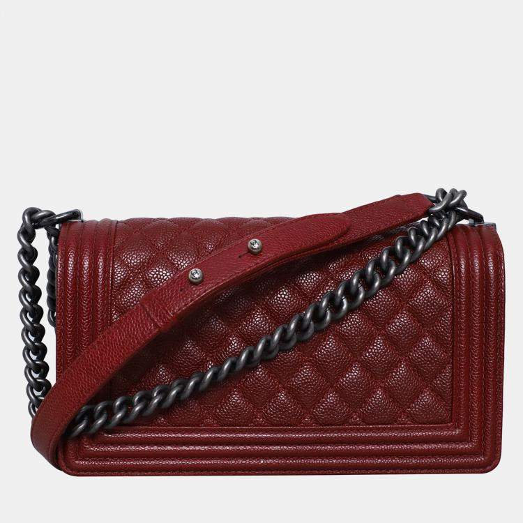 Pre Owned Chanel Caviar Old Medium Boy Bag