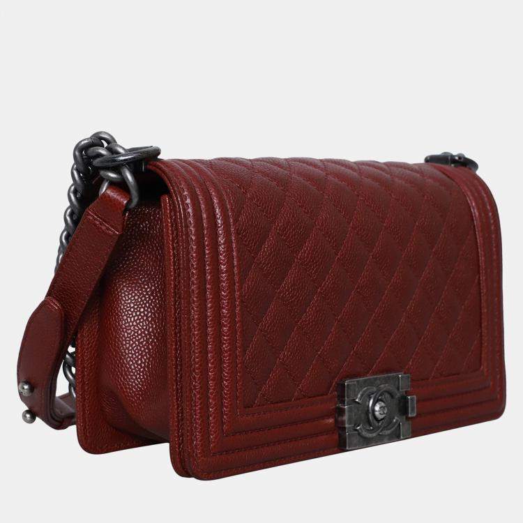 Pre Owned Chanel Caviar Old Medium Boy Bag