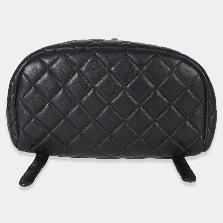 Pre Owned Chanel Black Lambskin Quilted Small Urban Spirit Backpack
