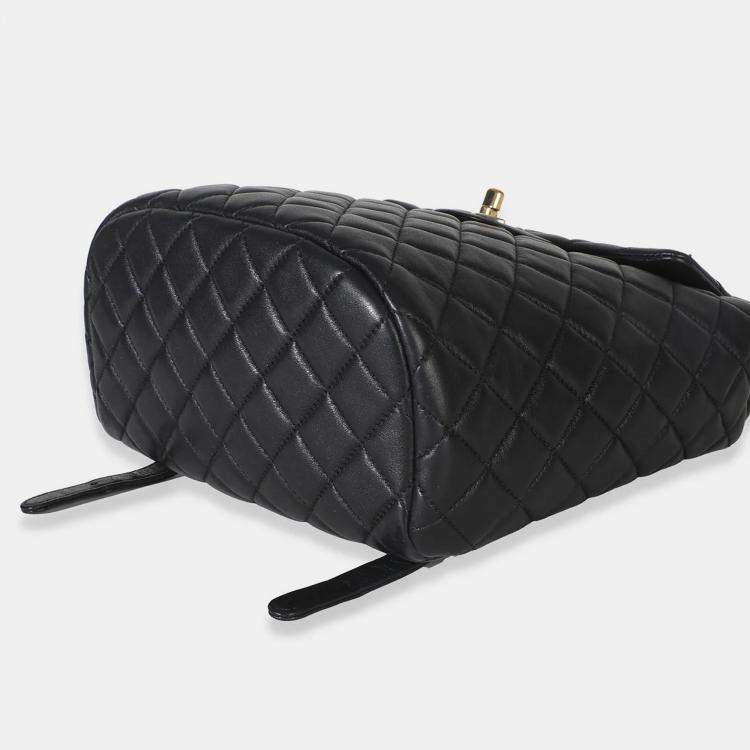 Pre Owned Chanel Black Lambskin Quilted Small Urban Spirit Backpack