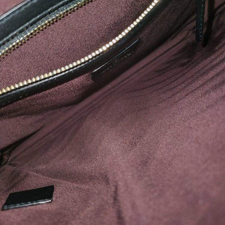 Pre Owned Chanel Black Leather Caviar Chevron Clutch New Medium