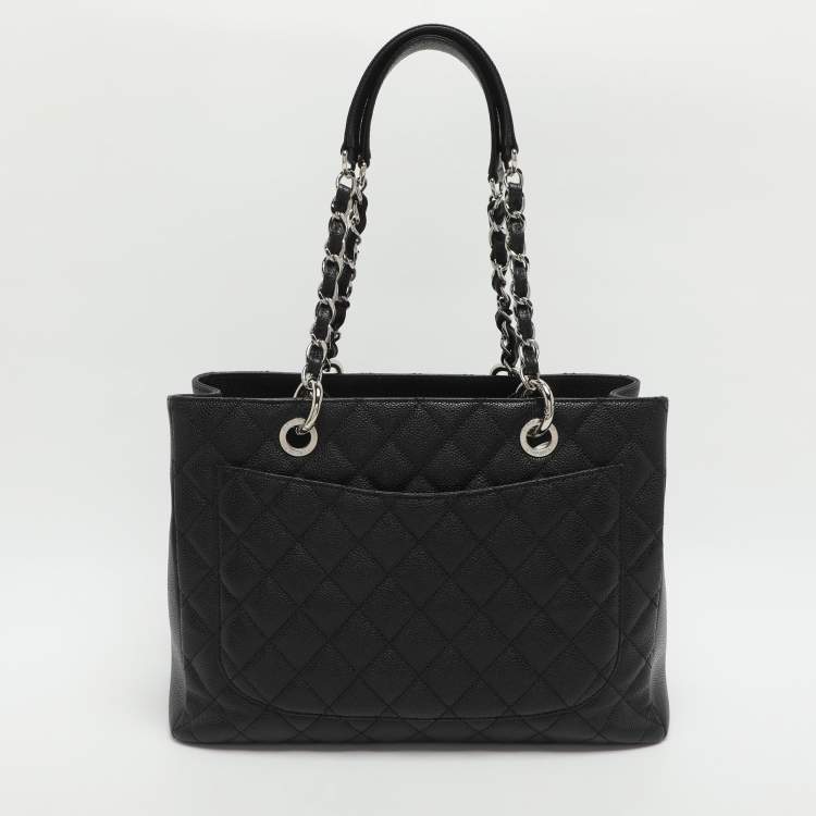 Pre Owned Chanel GST Black Caviar Leather Shopper Tote