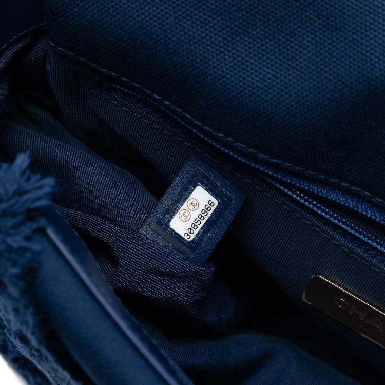 Pre Owned Chanel Blue Medium Canvas and Cotton 19 Flap