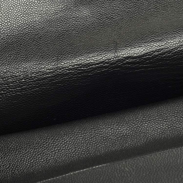 Pre Owned Chanel Classic Double Flap Jumbo Black Quilted Caviar Leather Shoulder Bag