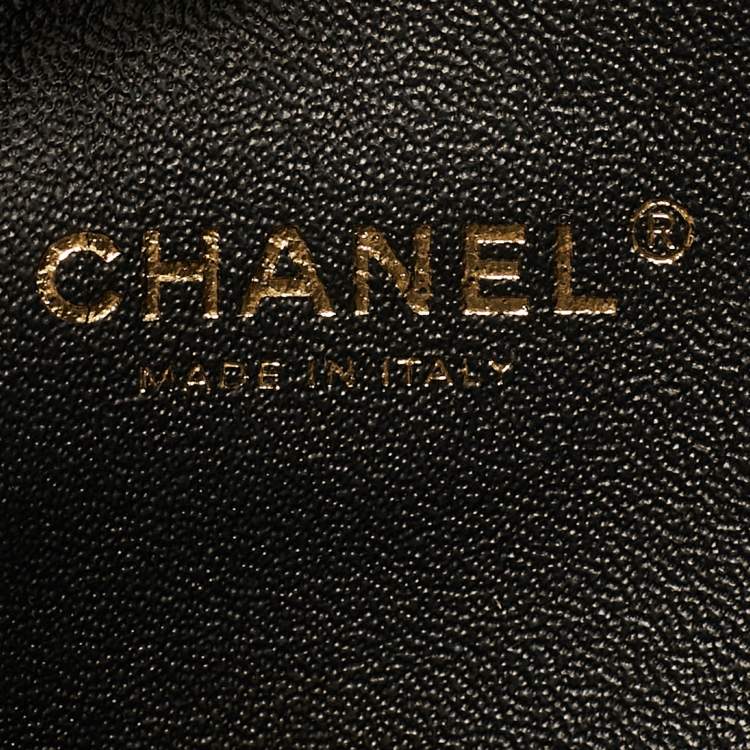 Pre Owned Chanel  Coco Black Chevron Leather Waist Belt Bag