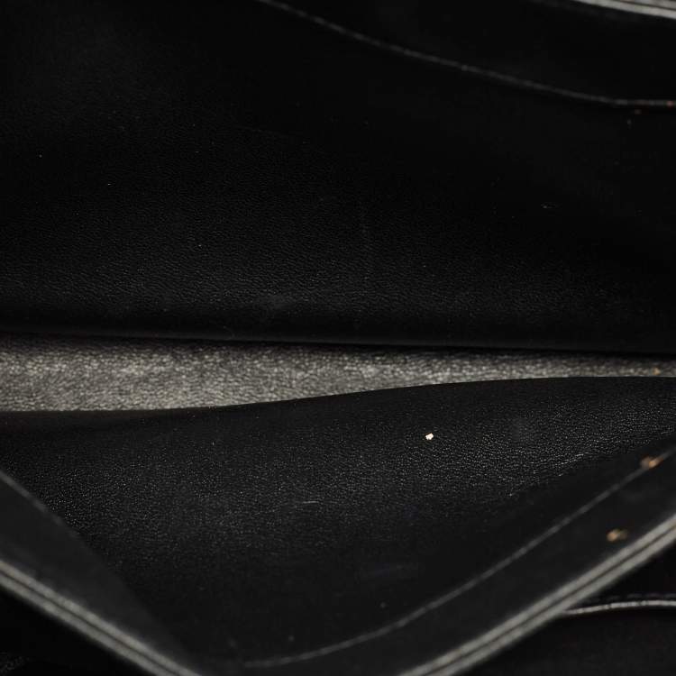 Pre Owned Chanel Trendy CC Medium Black Chevron Leather Top Handle Bag