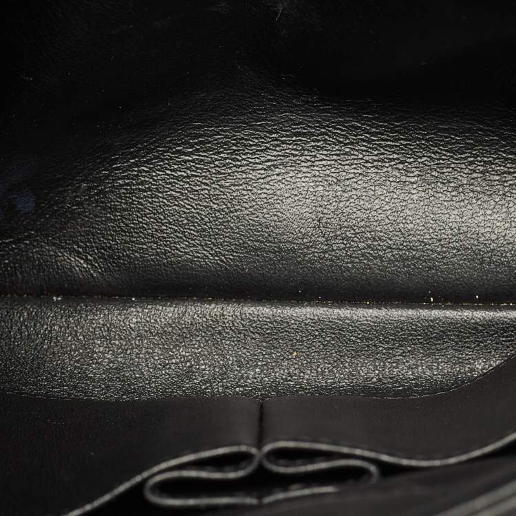 Pre Owned Chanel Trendy CC Medium Black Chevron Leather Top Handle Bag