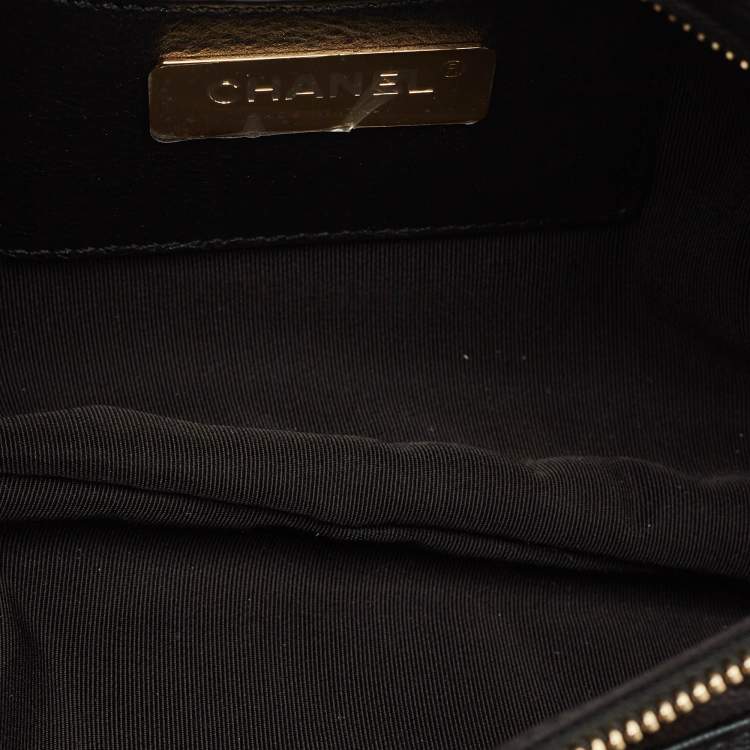 Pre Owned Chanel All About Waist Metallic Quilted Caviar Leather Belt Bag